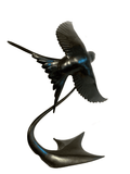 Bronze Barn Swallow in Flight by Sculptor Andrew Glasby