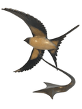 Bronze Barn Swallow in Flight by Sculptor Andrew Glasby