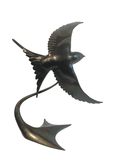 Bronze Barn Swallow in Flight by Sculptor Andrew Glasby
