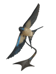Bronze Barn Swallow in Flight by Sculptor Andrew Glasby