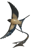 Bronze Barn Swallow in Flight by Sculptor Andrew Glasby