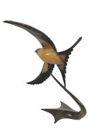 Bronze Barn Swallow in Flight by Sculptor Andrew Glasby