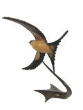 Bronze Barn Swallow in Flight by Sculptor Andrew Glasby