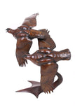 Bronze Life size Grouse Pair in flight