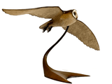 Life size Bronze Barn Owl in flight