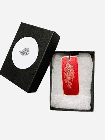 Red Bronze Feather Pendant